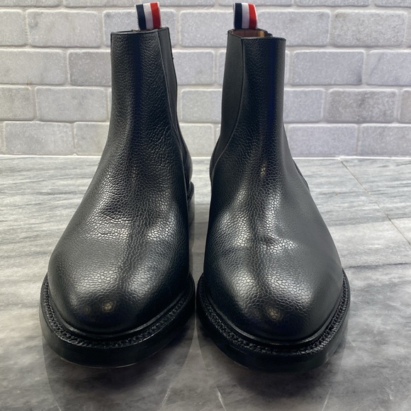 Thom Browne Stunning Leather Black Dress Boots Size 12. New In Box - Picture 6 of 11